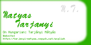 matyas tarjanyi business card