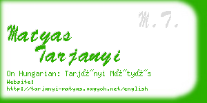 matyas tarjanyi business card